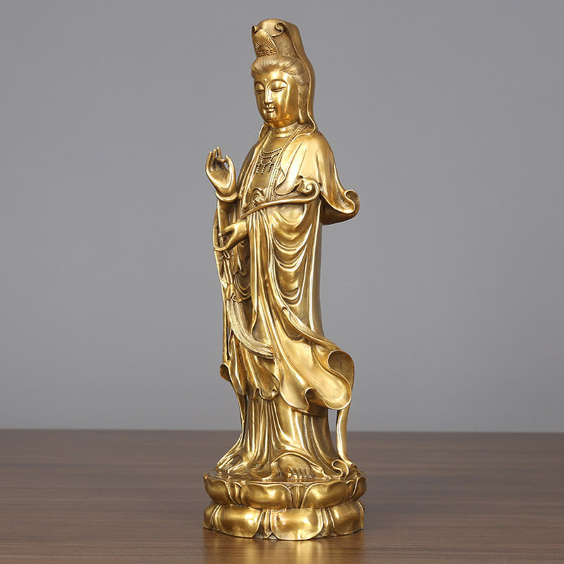 Guanyin Statue Golden Messing Glücksbringer