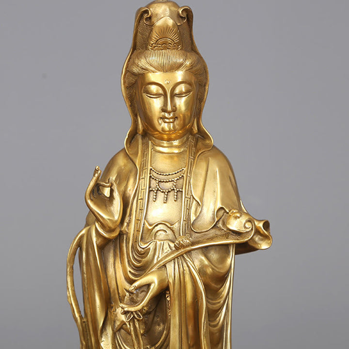 Guanyin Statue Golden Messing Symbol