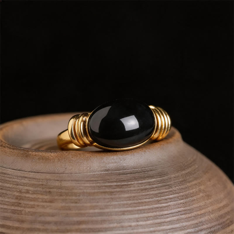 Ring Hämatit Ovalmuster