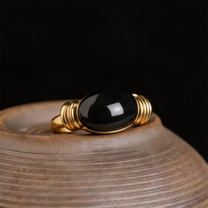 Ring Hämatit Ovalmuster