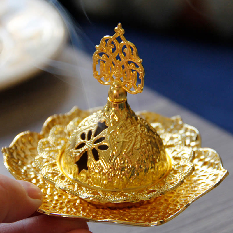 Halter Räucherstäbchen Gold Blatt Legierung Statue