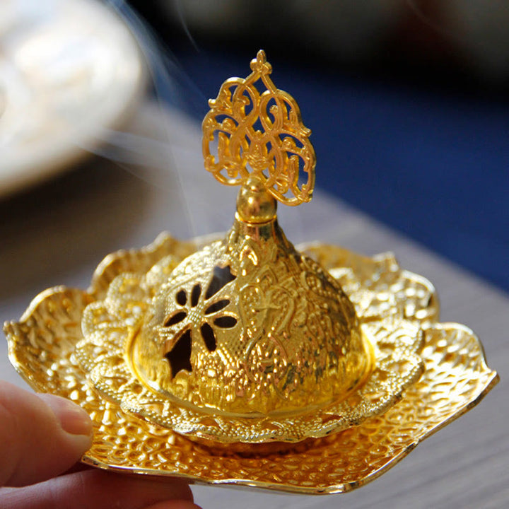 Halter Räucherstäbchen Gold Blatt Legierung Statue