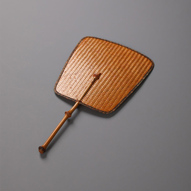 Handfächer Bambus Langer Griff Rund Holz Geschenk