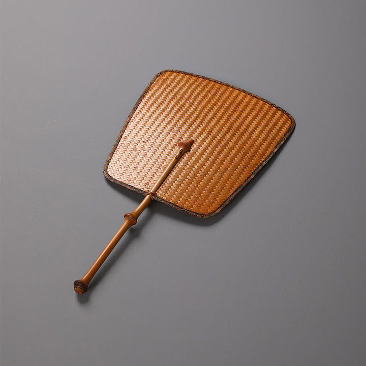 Handfächer Bambus Langer Griff Rund Holz Geschenk