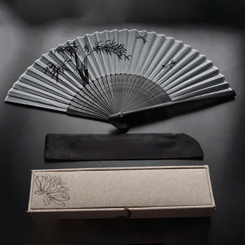 Handfächer Bambus Tusche Polyester Japan