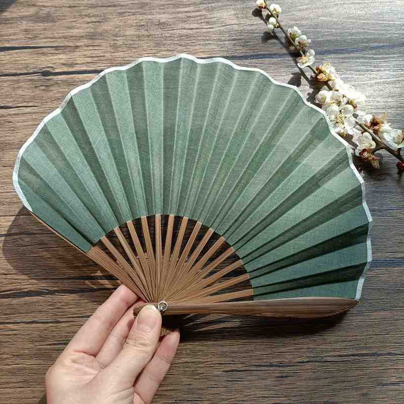 Handfächer Faltbar Bambus Muschelform Retro Deko