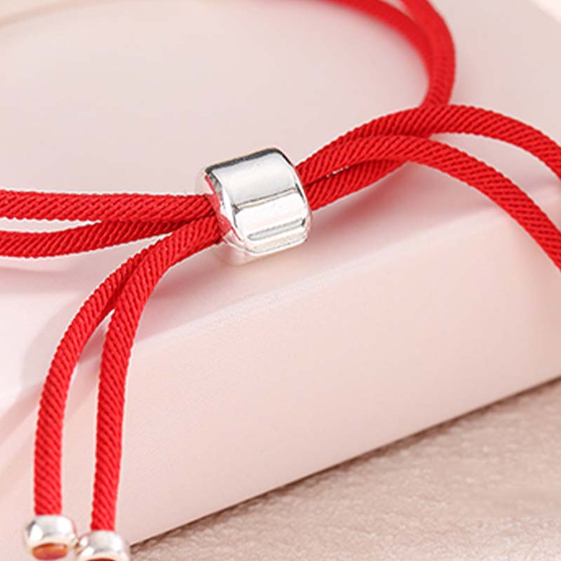 Armband Sterlingsilber Rote Schnur verstellbar Glücksbringer Schutz Handgelenk Schmuck