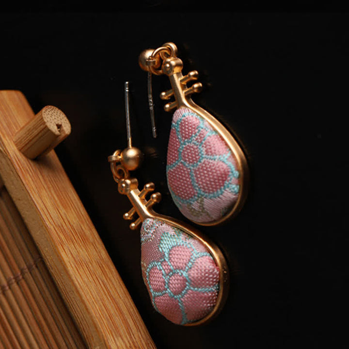 Ohrringe Song-Brocade Pipa – Harmonie rosa Boho Schmuck spirituell Ohrhänger