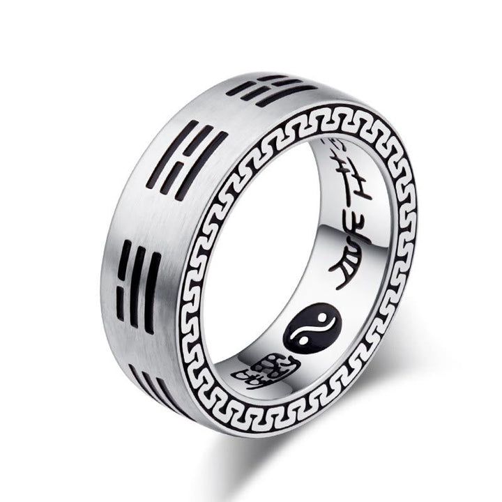 Ring Titanstahl Bagua Yin Yang – Harmonie Feng Shui Schutzring