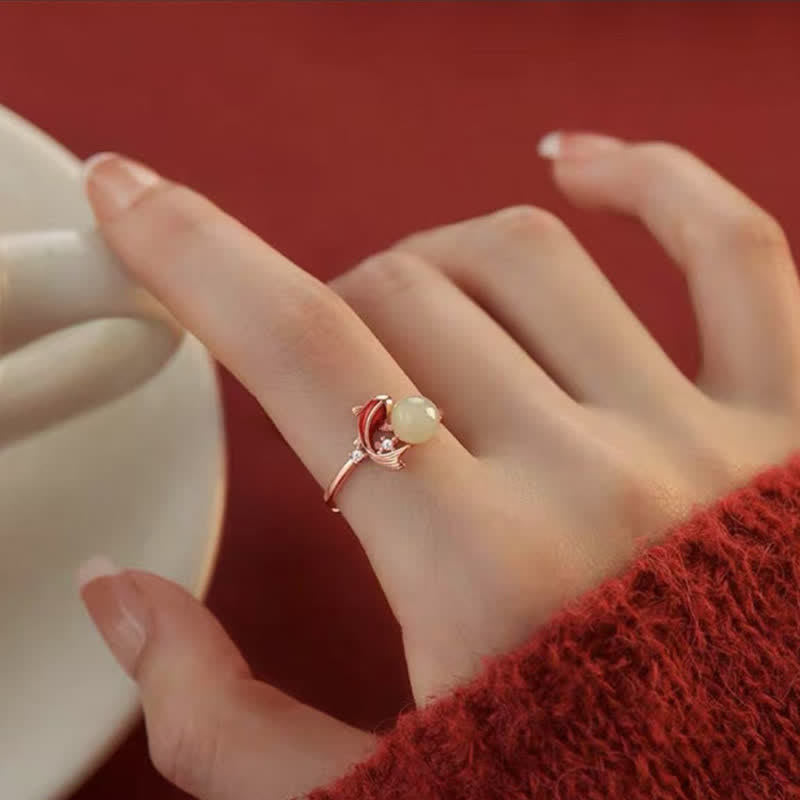 Kupfer Ring mit Perle Erfolg Glück Schutz Fengshui Schmuck
