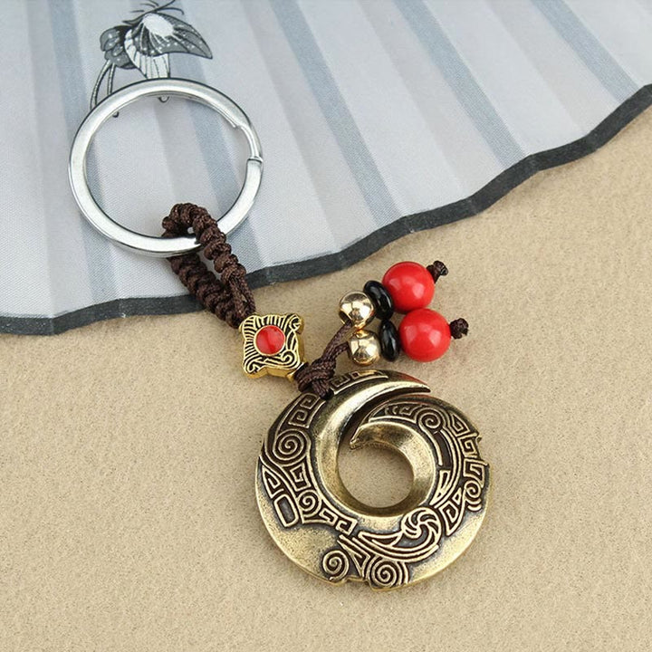 Pixiu Schlüsselanhänger Kupfer Feng Shui Glücksbringer Wohlstand spirituell