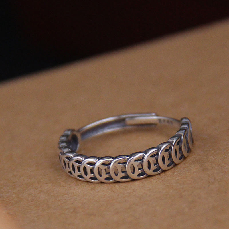 Silberner Ring Kupfer Kaisermünze – Glück Fengshui Schutz Fingerring