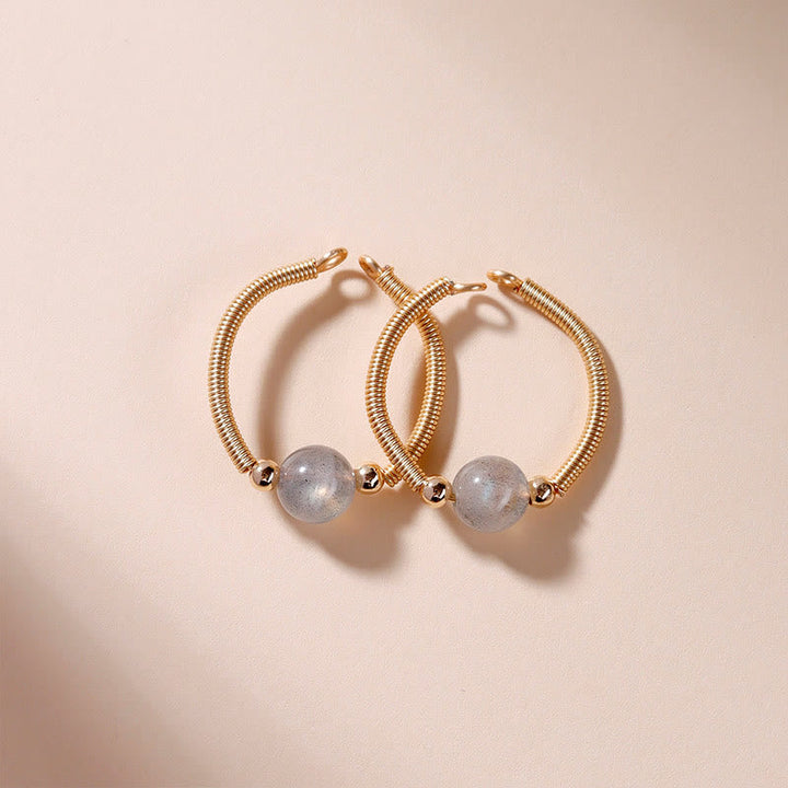 Kupfer Ring Naturstein Perle Heilung Glück Energie Fengshui