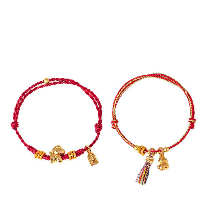 Armband Rote Schnur Legierung Pferd Erfolg Stärke Glücksbringer Handgelenk Schmuck