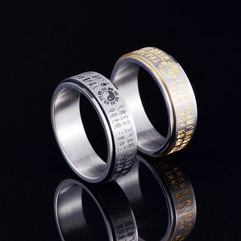 Ring Titanstahl Yin Yang Bagua Balance Feng Shui Harmonie elegant