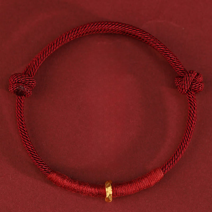 Armband 999 Gold Geflochten Rot – Glück mit goldenem Ring Handgelenk