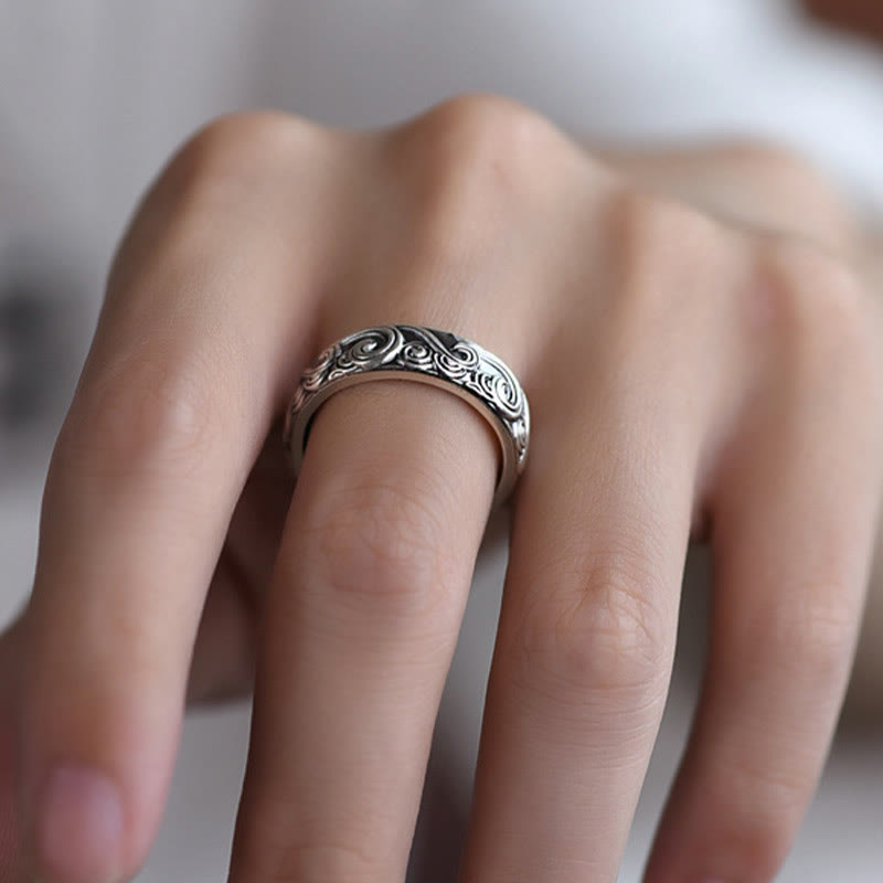 Ring 999 Silber Glückswolken – Segen ornamentiert traditionell Fengshui