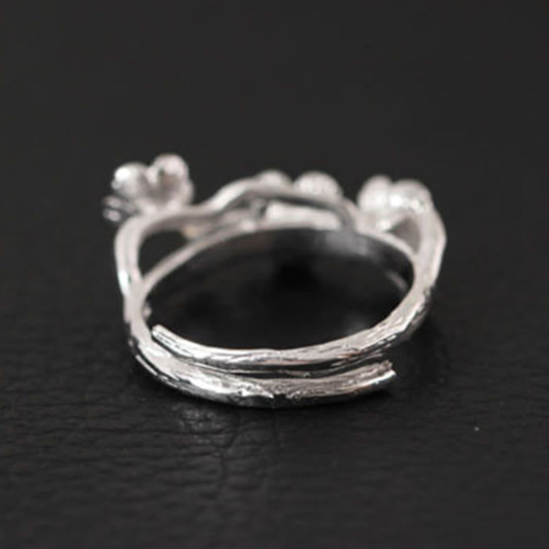 Ring 925 Silber Pflaumenblüte Ruhe elegantes Schmuckdesign Fingerring