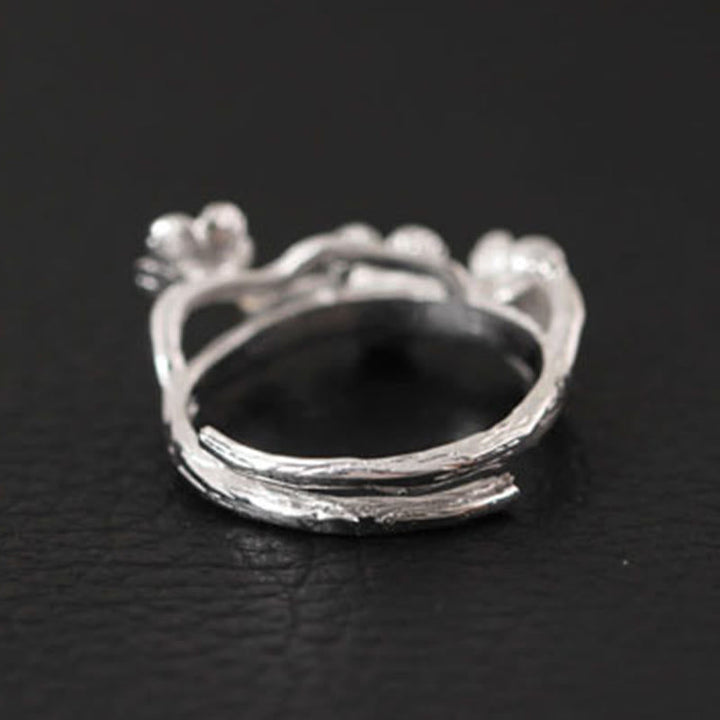 Ring 925 Silber Pflaumenblüte Ruhe elegantes Schmuckdesign Fingerring