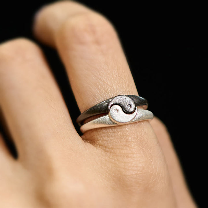 Yin Yang Ring aus Kupfer getragen Harmonie Glück Fingerring