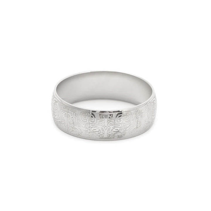 Ring Titanstahl Taotie Fengshui Glück Wohlstand Schutz Fingerring