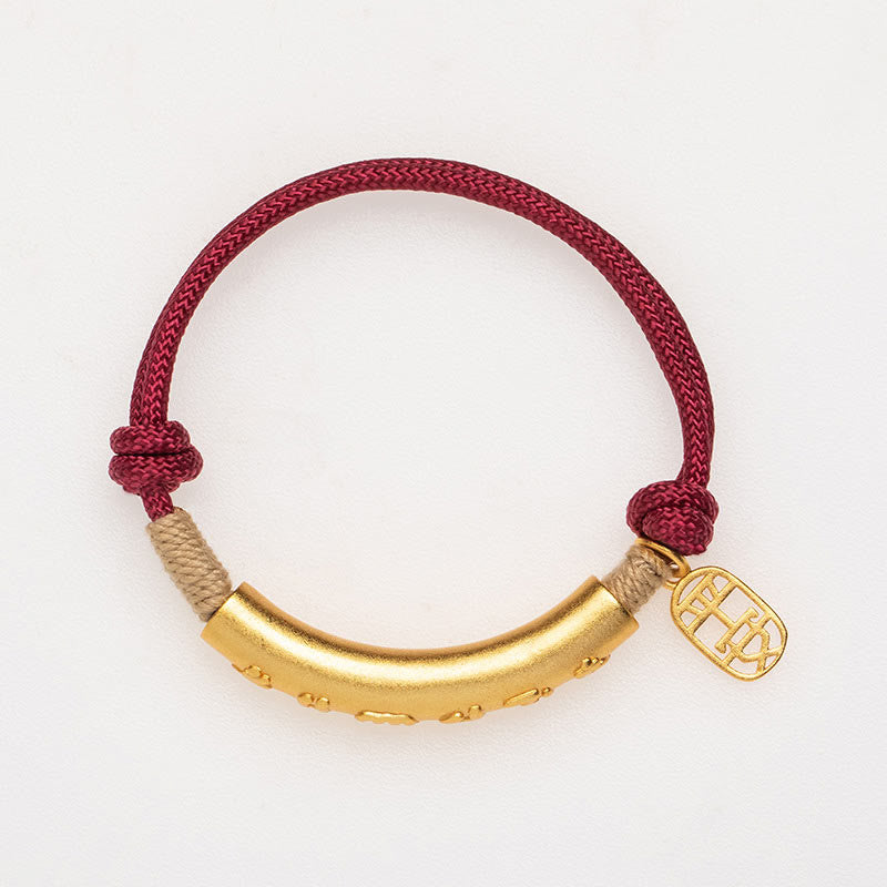 Armband 925 Silber Om Mani Padme Hum Glück Energie rotes Band