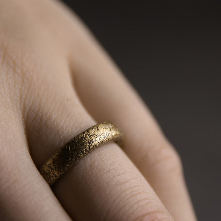 Kupfer Ring mit tibetischer Textur getragen Fengshui Glück Schutz Fingerring