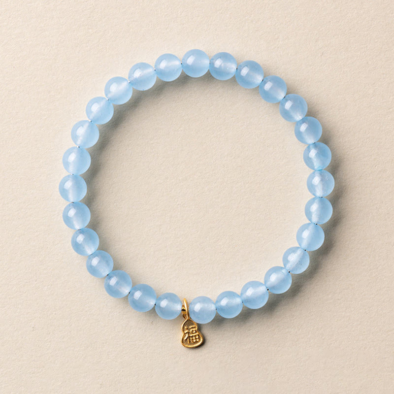 Armband Aquamarin Fu-Zeichen – Glück & Heilung
