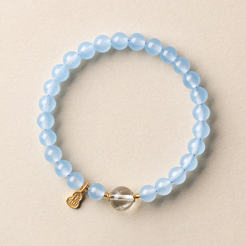 Armband Aquamarin Fu-Zeichen – Glück & Heilung
