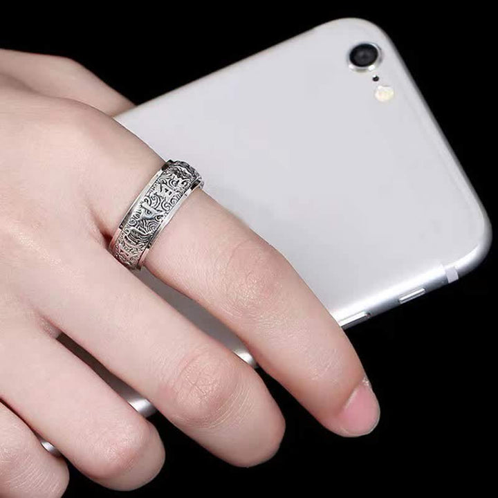 Ring Kupfer mit Sechs Wahrheitsworte Heilung spirituelle Energie Schutz