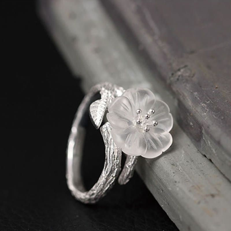 Ring 925 Silber Kristallblüte Heilung Schutz glänzender Schmuck