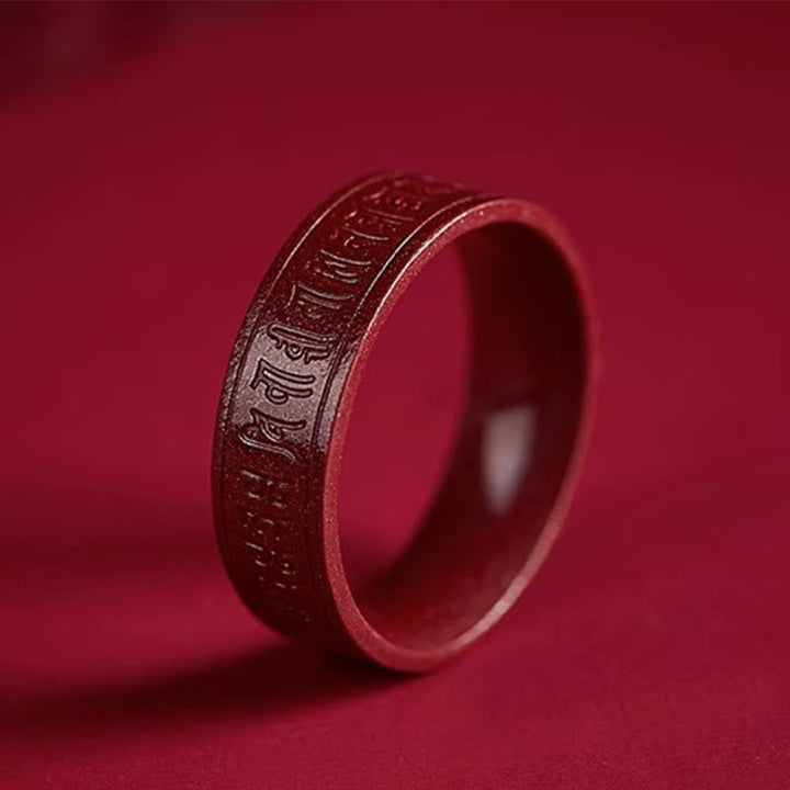 Ring Zinnober Om Mani Herzsutra Segen rote Karneol Spiritueller Schutz