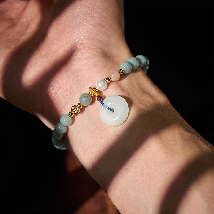 Armband Jade Friedensknoten Glück Frieden Handgelenk getragen Sonnenlicht Schutz Schmuck