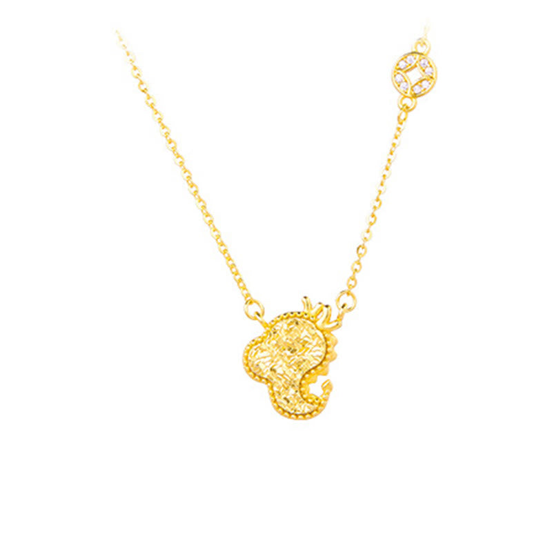 Anhänger Kette Jade Pferd Münze Chinesischer Zodiak