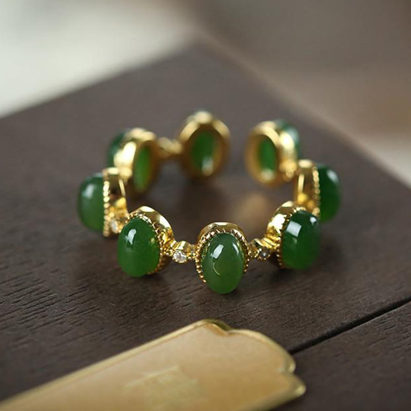 Hetian Jade Armband grün Gold Heilung Wohlstand Energie Schutz