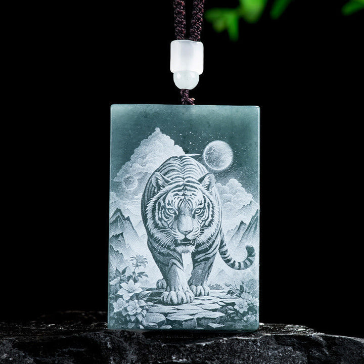 Kette Jade Pferd Gravur Chinesischer Zodiak – Fülle