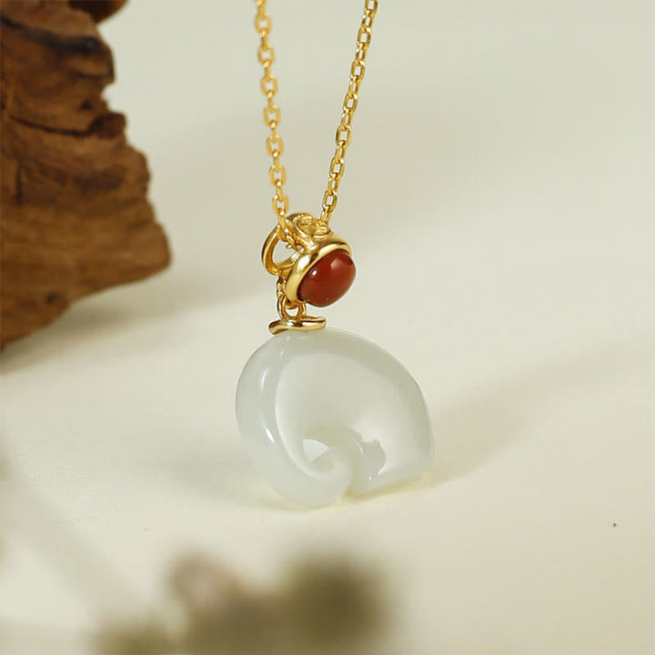 Kette Hetian Jade Elefant Sterlingsilber – Glück