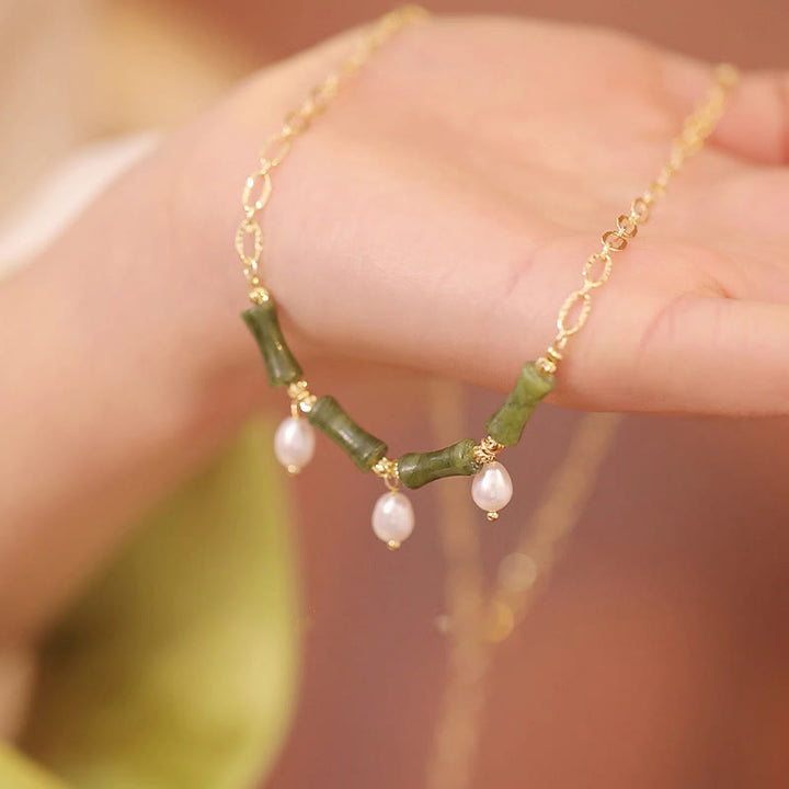 Kette Tianshan Jade Bambus Perle – Wohlstand