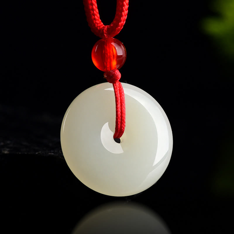 Jade Buddha Kette Schnalle Frieden Anhänger rote Schnur