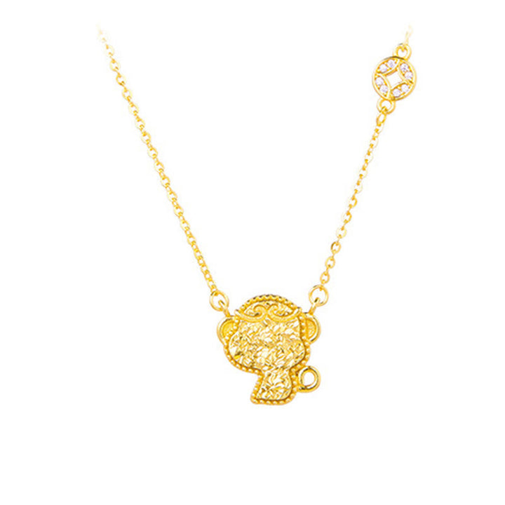 Anhänger Kette Jade Pferd Münze Chinesischer Zodiak