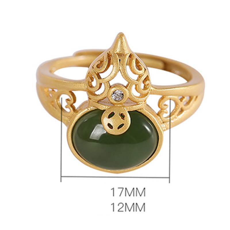 Jade Ring Kupfer Münze getragen Erfolg Glück Schutz Fingerring