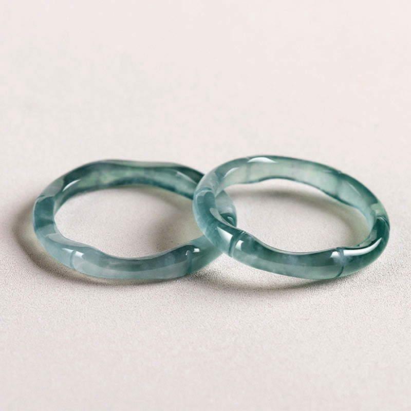 Jade Bambus Armreife grün Wohlstand Fülle Feng Shui Schmuck