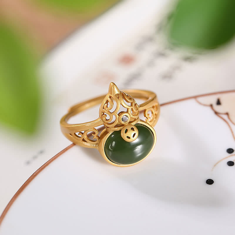 Kupfer Jade Ring Münze Fengshui Erfolg Glück Schutz