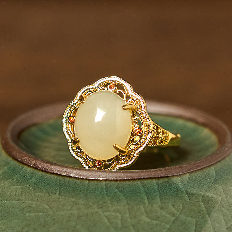 Ring Kupfer Hetian Jade Ei Glück Feng Shui Schutzring