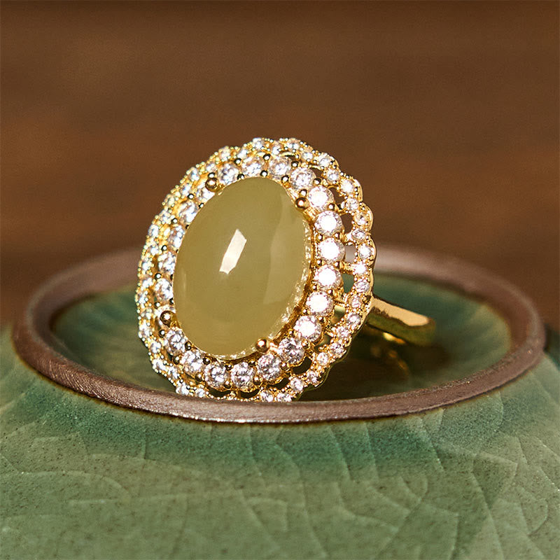Ring Kupfer Jade für Fülle Glück Schutz eleganter klassischer Schmuck