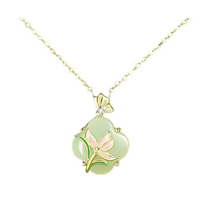 Ohrringe Silber Schmetterling Jade Kleeblatt Anhänger zarte Boho Kette spirituell