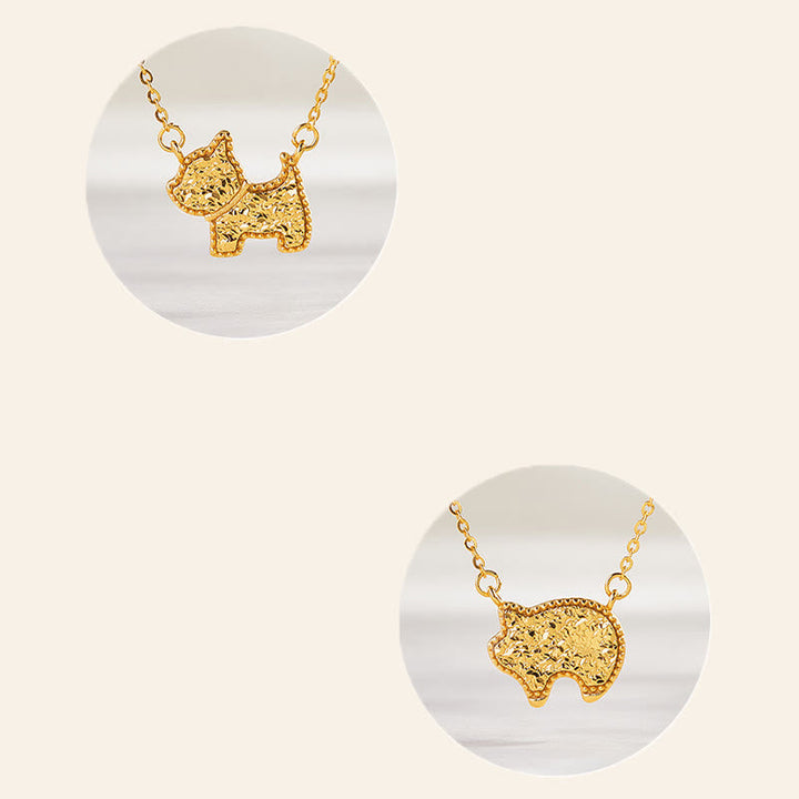 Goldener Anhänger Kette Tierzeichen Chinesischer Zodiak elegant Schmuck