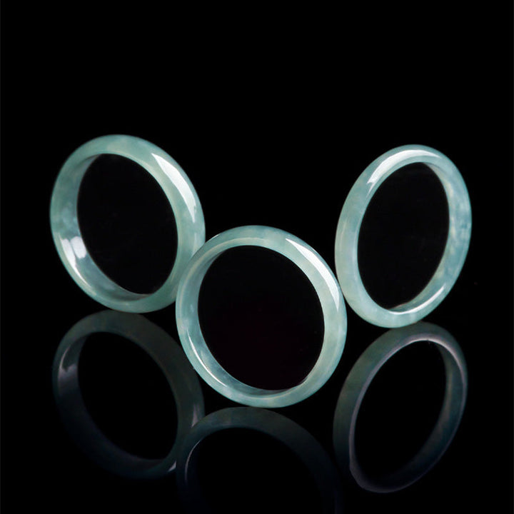 Jade Ringe Set Wohlstand Schutz Glück Feng Shui Fingerringe