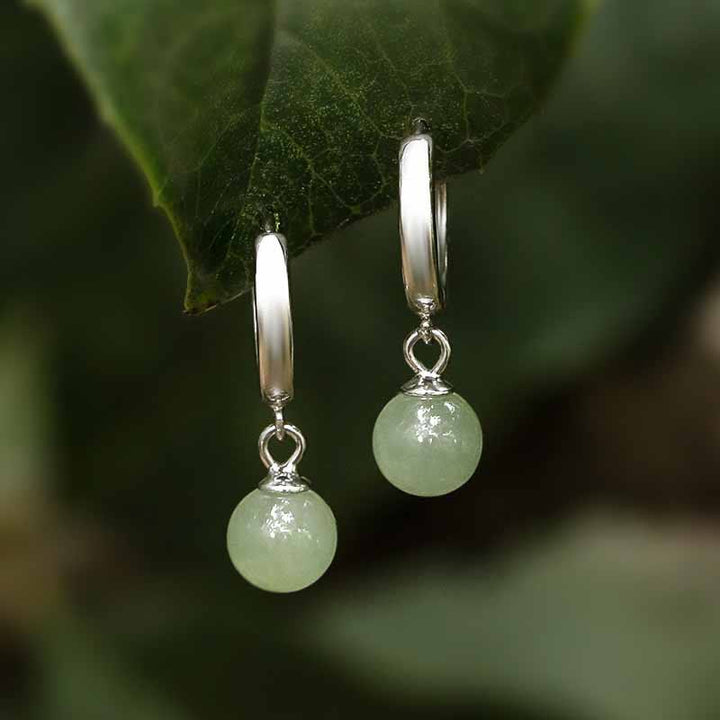 Jade Ohrringe Silber Wohlstand Boho Schmuck spirituell Ohrhänger grün