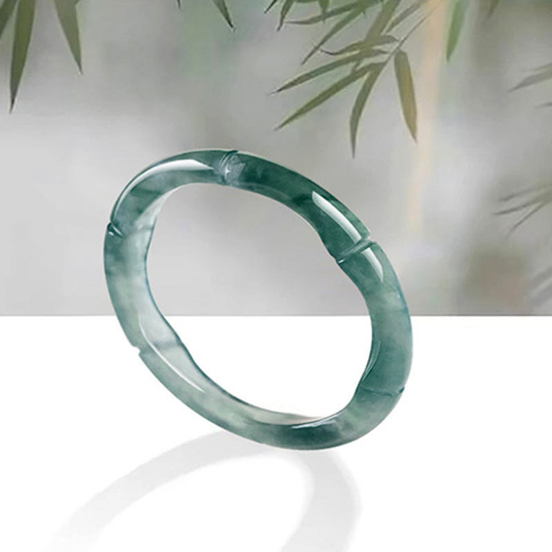 Jade Bambus Ring grün Armreif Wohlstand Fülle Glück